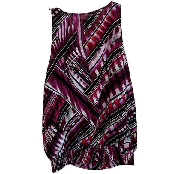 White House Black Market Crossover Geo Print Sleeveless Blouse Top, Size Small - Picture 9 of 14